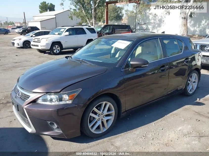 2015 Lexus Ct 200H VIN: JTHKD5BH3F2236666 Lot: 40484532