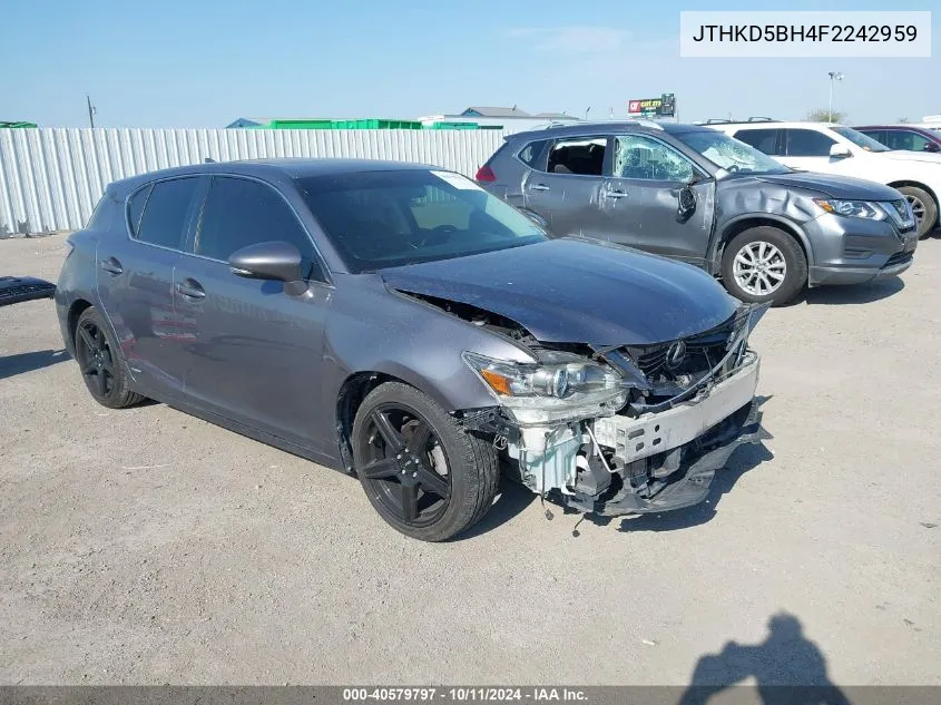 2015 Lexus Ct 200H VIN: JTHKD5BH4F2242959 Lot: 40579797