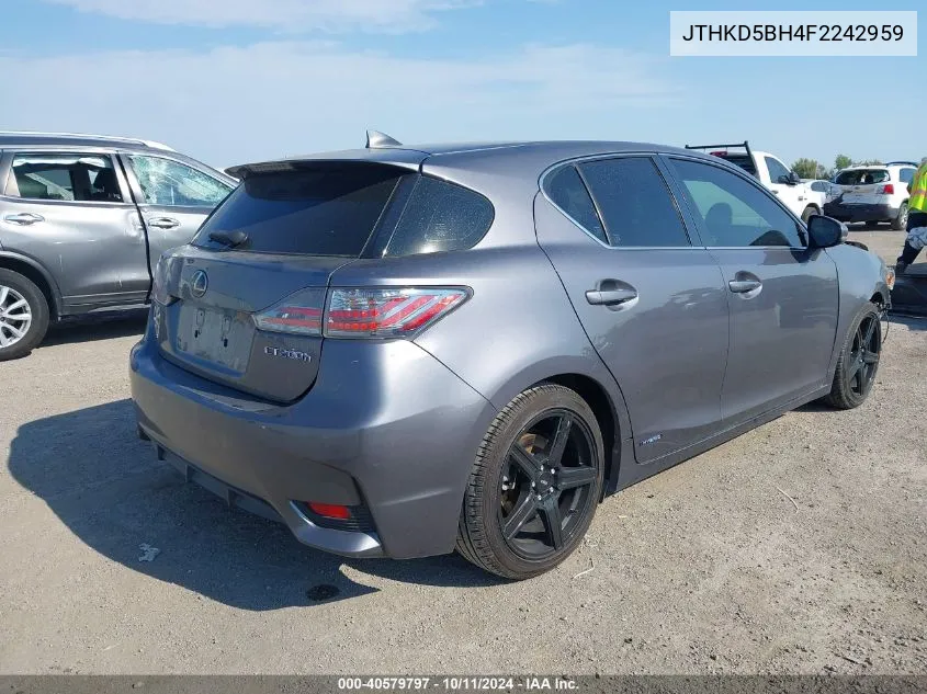 2015 Lexus Ct 200H VIN: JTHKD5BH4F2242959 Lot: 40579797