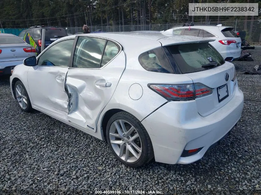 2015 Lexus Ct 200H VIN: JTHKD5BH9F2238342 Lot: 40599106