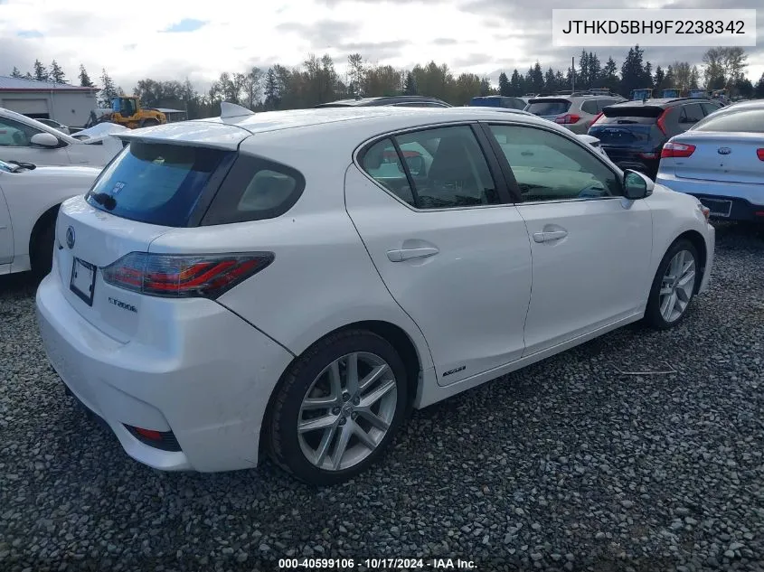 2015 Lexus Ct 200H VIN: JTHKD5BH9F2238342 Lot: 40599106