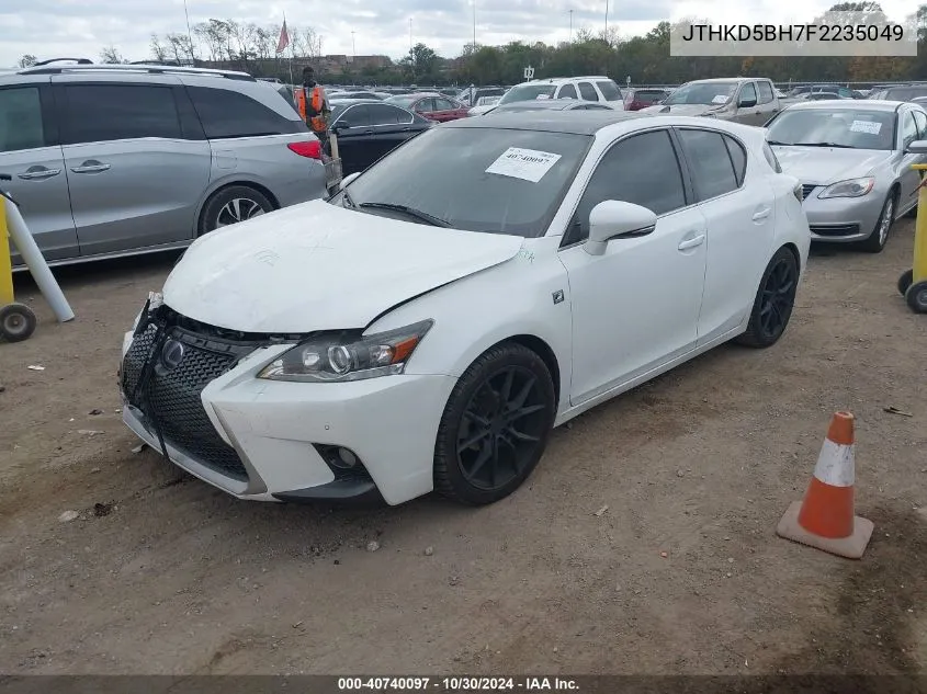 2015 Lexus Ct 200H VIN: JTHKD5BH7F2235049 Lot: 40740097