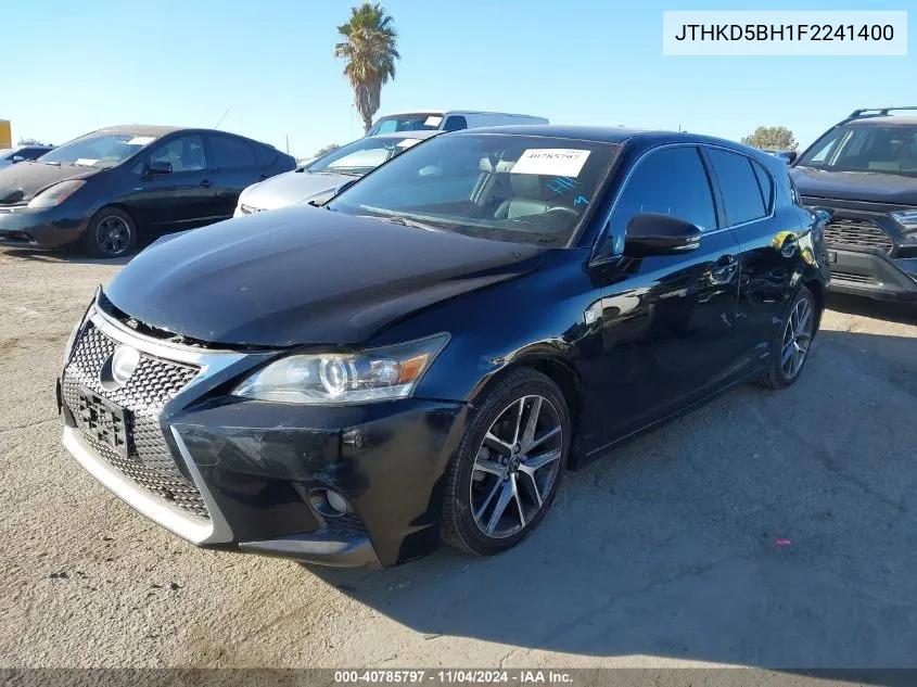 2015 Lexus Ct 200H VIN: JTHKD5BH1F2241400 Lot: 40785797