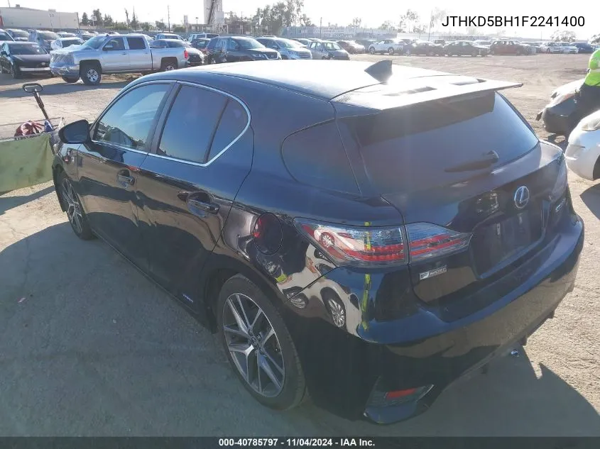 2015 Lexus Ct 200H VIN: JTHKD5BH1F2241400 Lot: 40785797