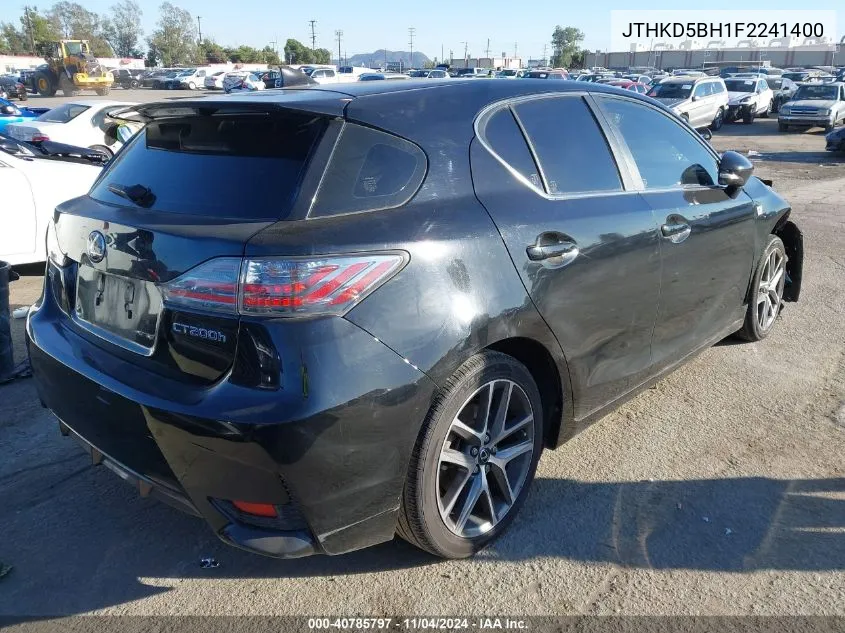 2015 Lexus Ct 200H VIN: JTHKD5BH1F2241400 Lot: 40785797