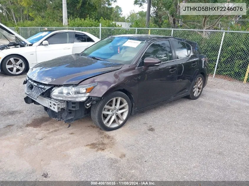 2015 Lexus Ct 200H VIN: JTHKD5BHXF2246076 Lot: 40815035