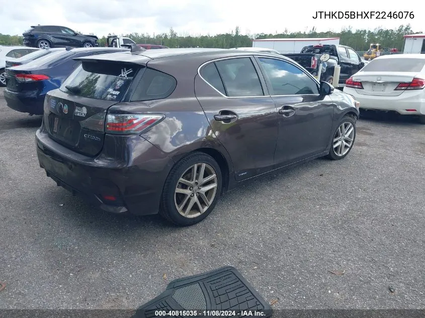 2015 Lexus Ct 200H VIN: JTHKD5BHXF2246076 Lot: 40815035