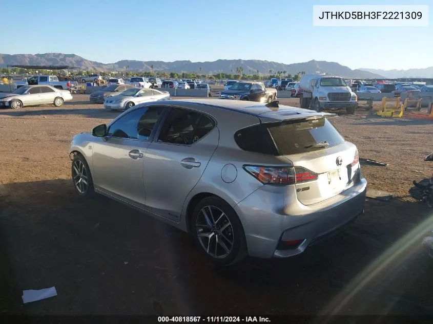 2015 Lexus Ct 200H VIN: JTHKD5BH3F2221309 Lot: 40818567