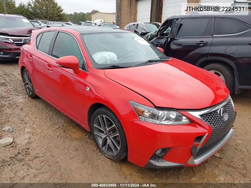 2015 Lexus Ct 200H VIN: JTHKD5BH8F2224531 Lot: 40833958