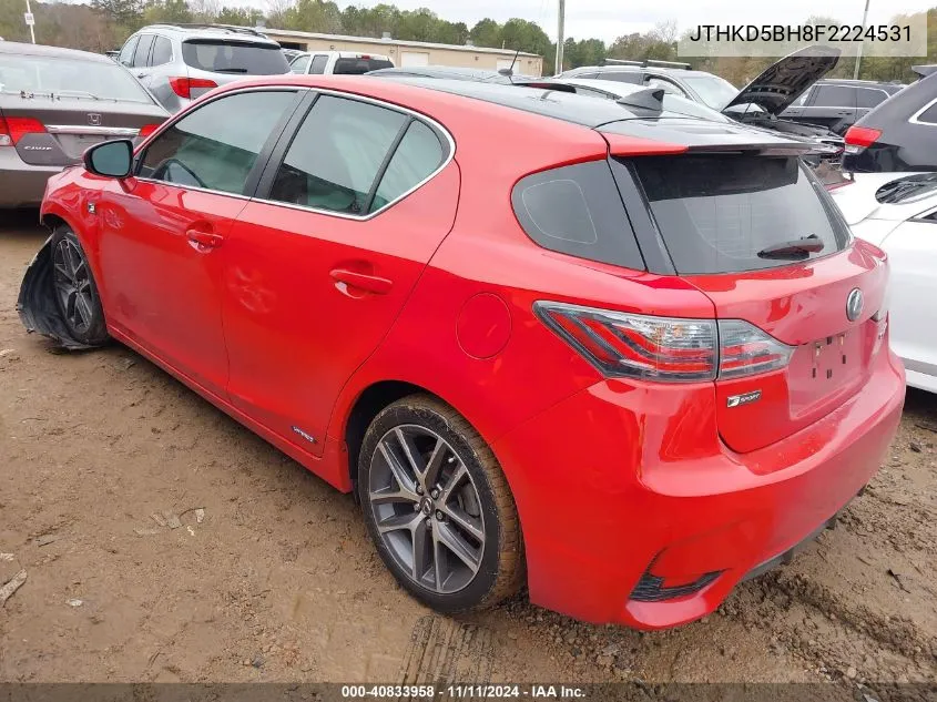 2015 Lexus Ct 200H VIN: JTHKD5BH8F2224531 Lot: 40833958