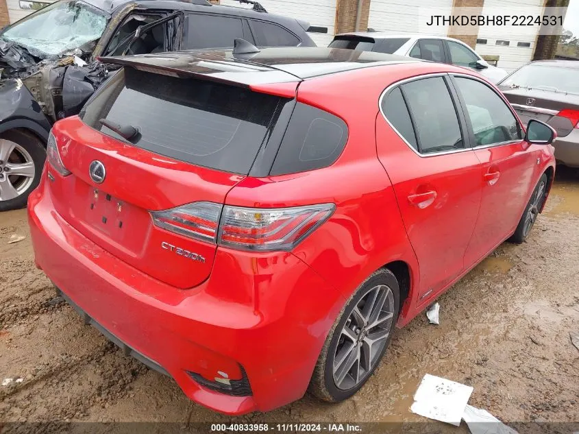 2015 Lexus Ct 200H VIN: JTHKD5BH8F2224531 Lot: 40833958