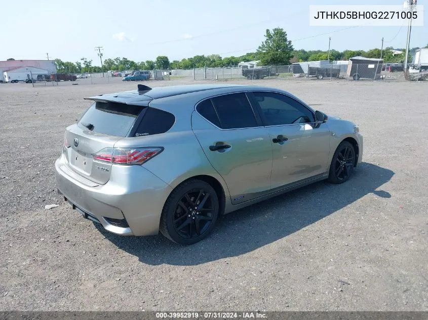 2016 Lexus Ct 200H VIN: JTHKD5BH0G2271005 Lot: 39952919