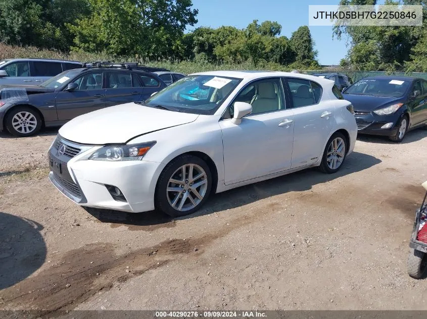 2016 Lexus Ct 200H VIN: JTHKD5BH7G2250846 Lot: 40290276