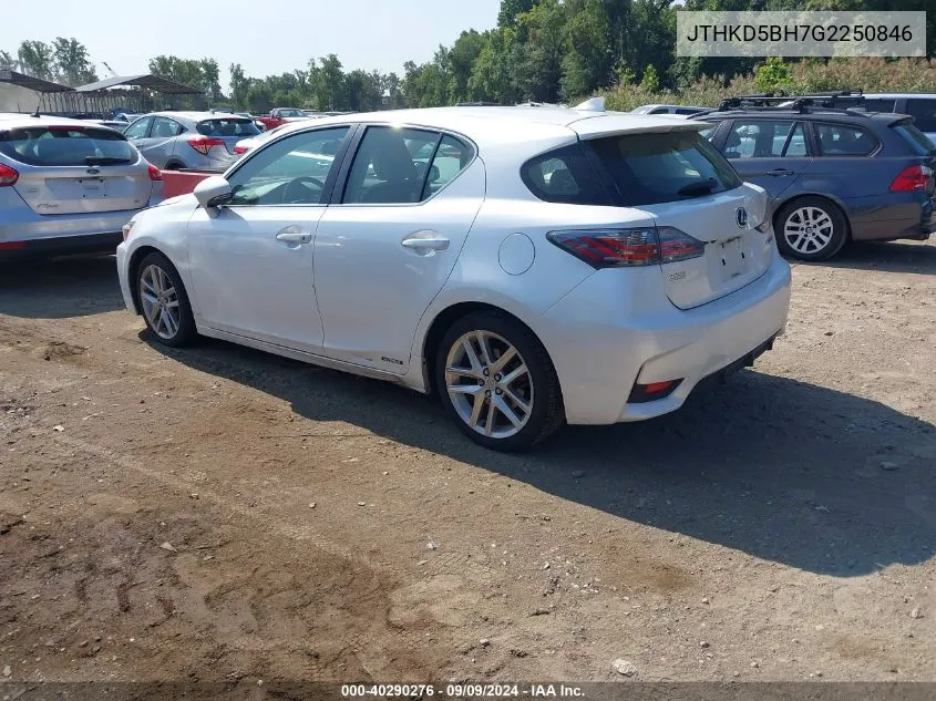 2016 Lexus Ct 200H VIN: JTHKD5BH7G2250846 Lot: 40290276