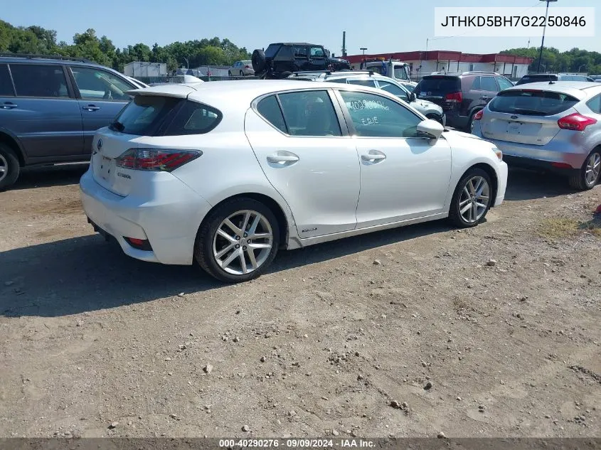 2016 Lexus Ct 200H VIN: JTHKD5BH7G2250846 Lot: 40290276