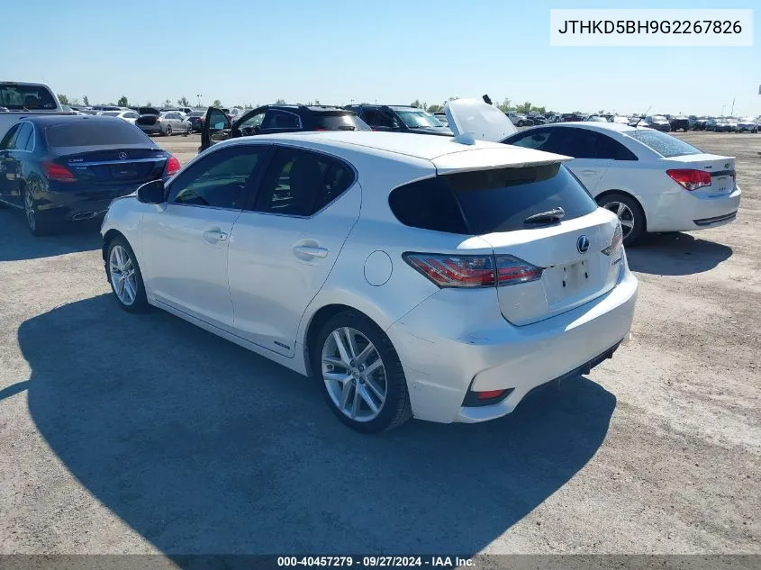 2016 Lexus Ct 200H VIN: JTHKD5BH9G2267826 Lot: 40457279