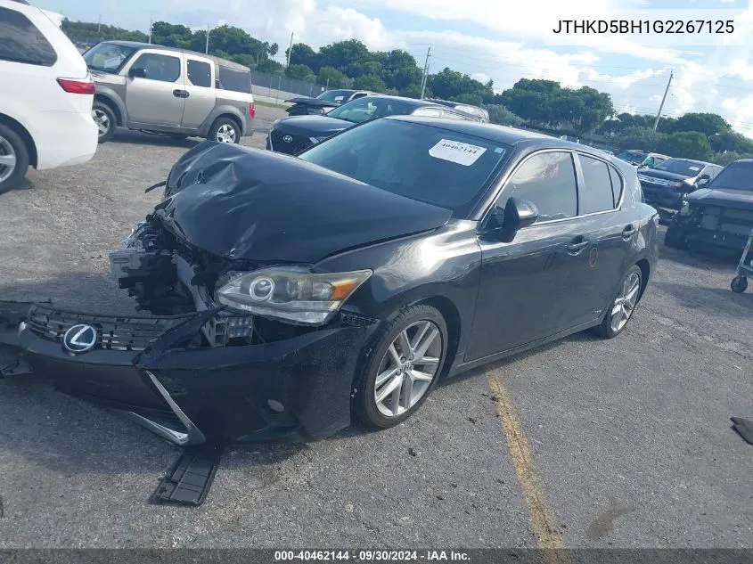 2016 Lexus Ct 200 VIN: JTHKD5BH1G2267125 Lot: 40462144