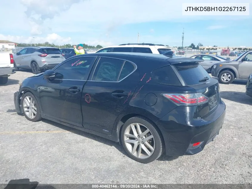 2016 Lexus Ct 200 VIN: JTHKD5BH1G2267125 Lot: 40462144