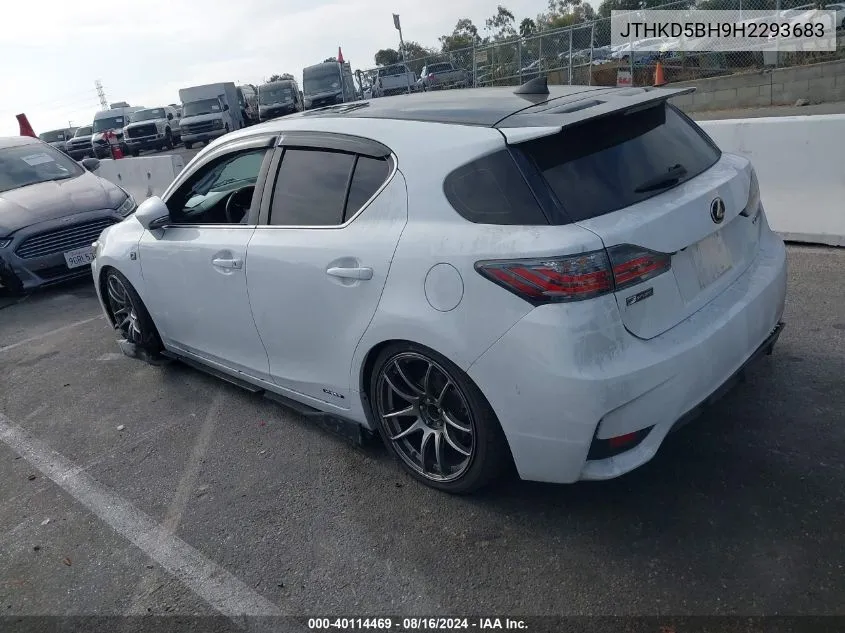 2017 Lexus Ct 200H VIN: JTHKD5BH9H2293683 Lot: 40114469