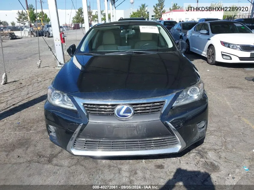 2017 Lexus Ct 200H 200 VIN: JTHKD5BHXH2289920 Lot: 40272061