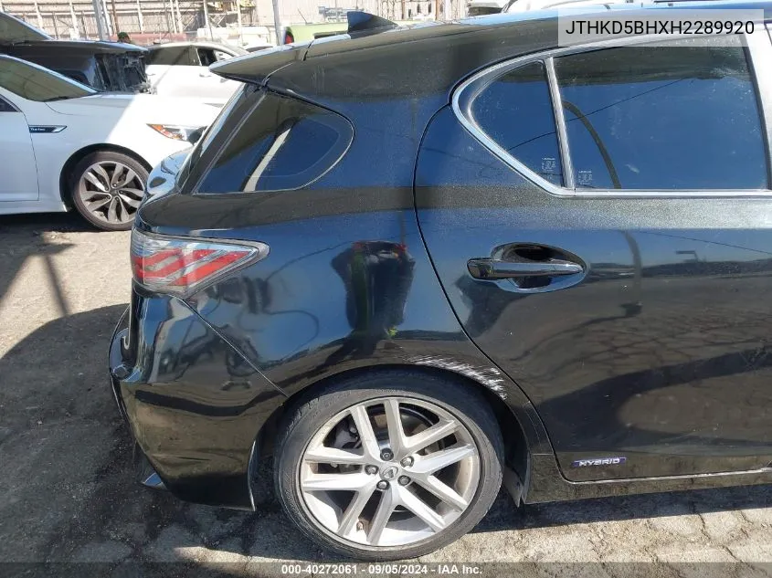 JTHKD5BHXH2289920 2017 Lexus Ct 200H 200