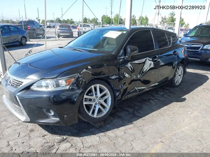 JTHKD5BHXH2289920 2017 Lexus Ct 200H 200