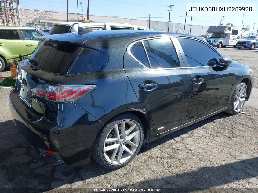 JTHKD5BHXH2289920 2017 Lexus Ct 200H 200