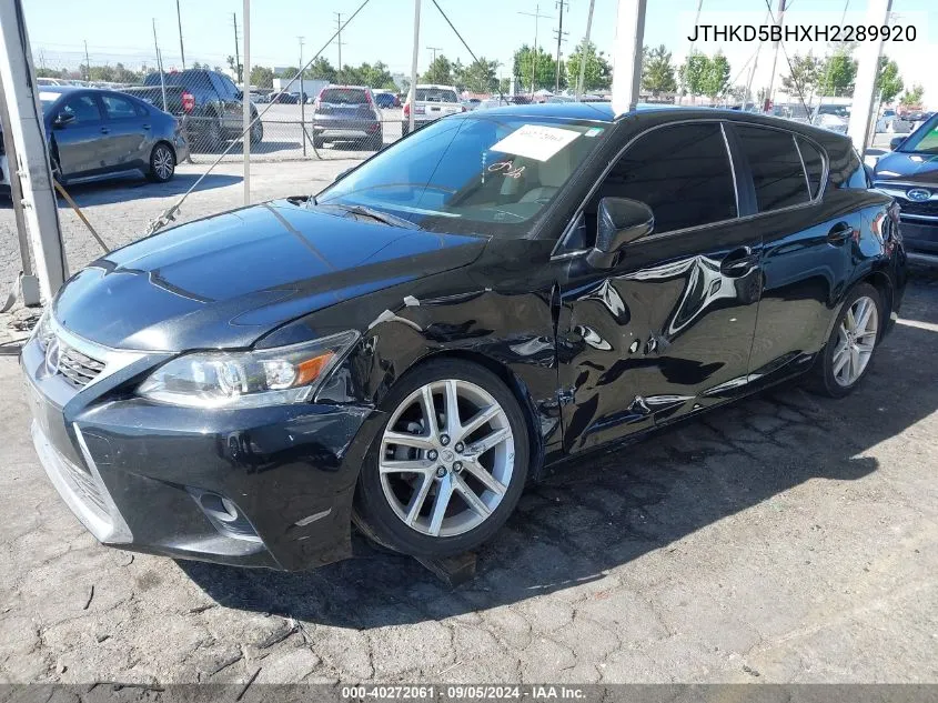 JTHKD5BHXH2289920 2017 Lexus Ct 200H 200