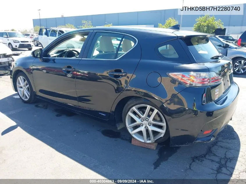 2017 Lexus Ct 200H VIN: JTHKD5BH7H2280740 Lot: 40304863