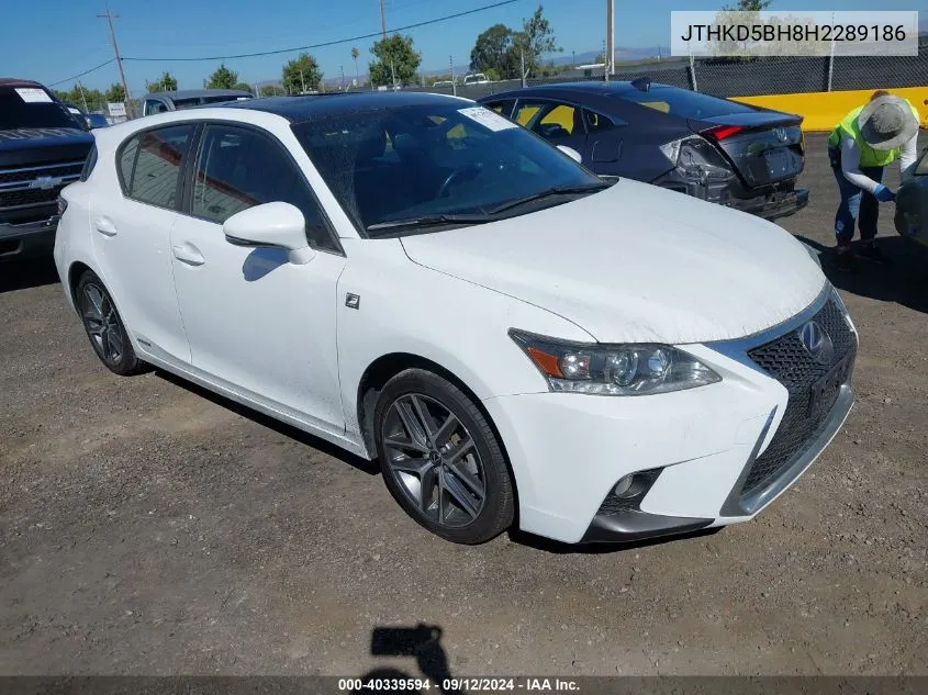 JTHKD5BH8H2289186 2017 Lexus Ct 200H