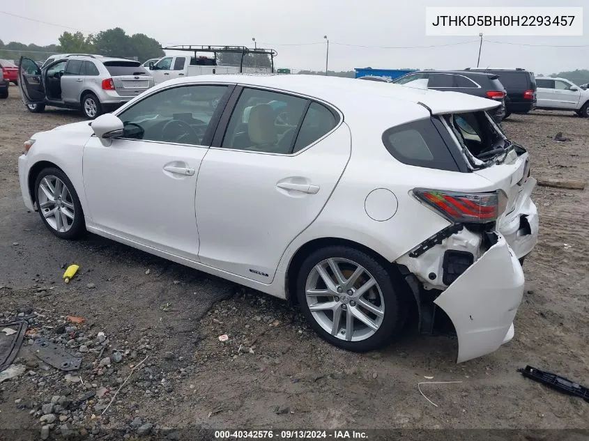 2017 Lexus Ct 200H VIN: JTHKD5BH0H2293457 Lot: 40342576