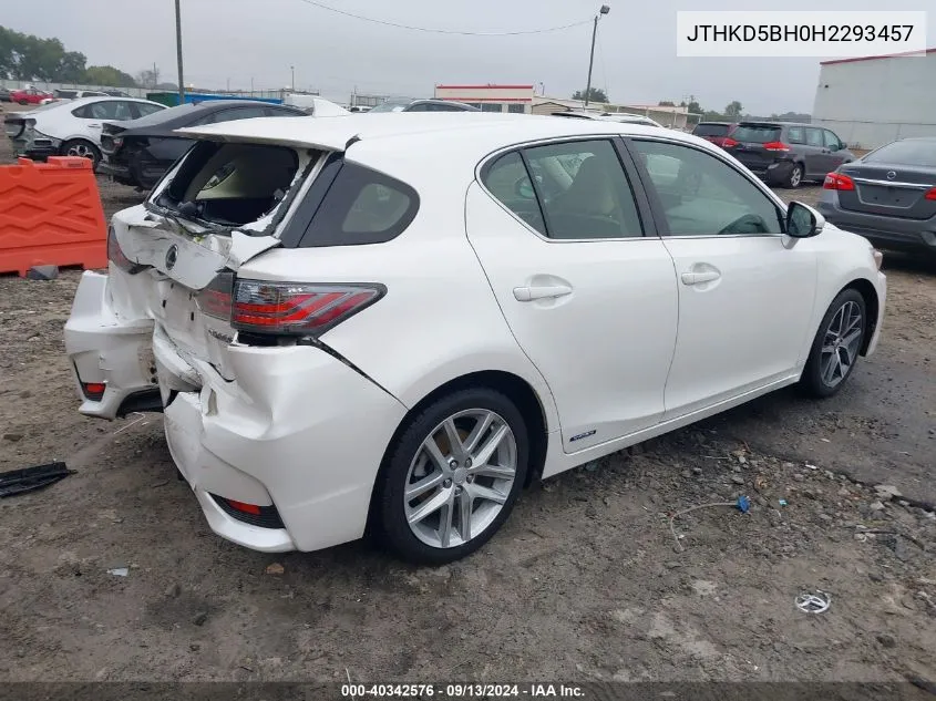 JTHKD5BH0H2293457 2017 Lexus Ct 200H