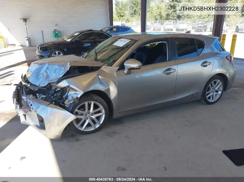 2017 Lexus Ct 200H VIN: JTHKD5BHXH2302228 Lot: 40435763