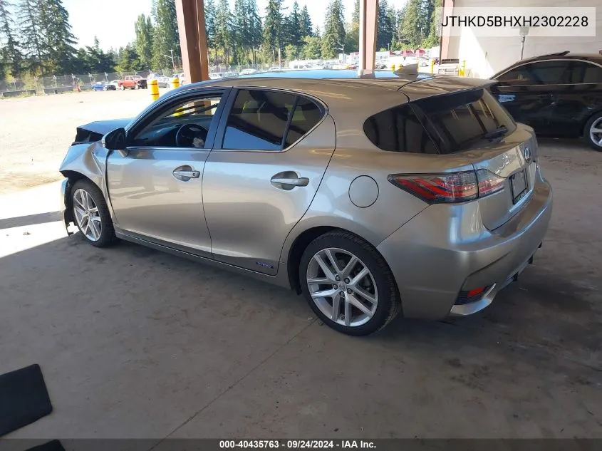 JTHKD5BHXH2302228 2017 Lexus Ct 200H