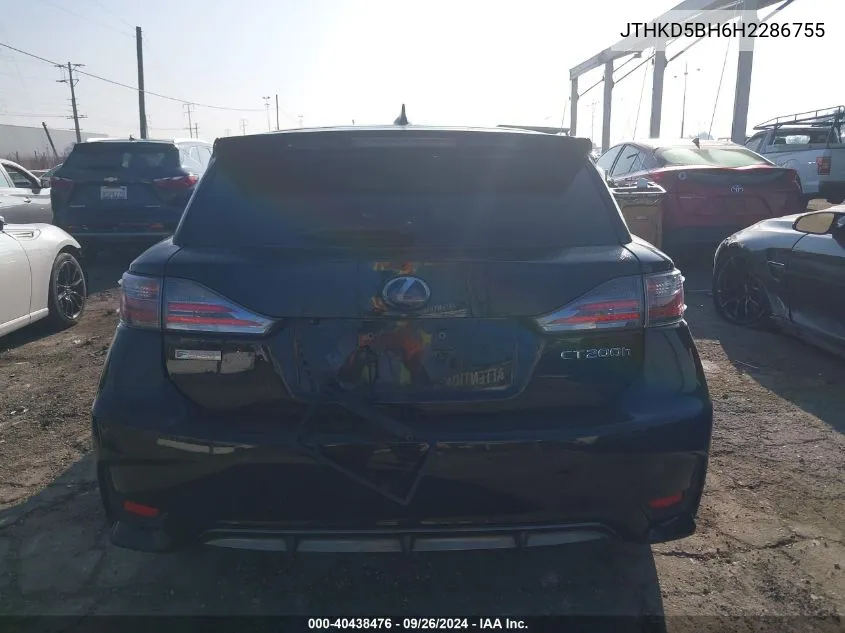 2017 Lexus Ct 200 VIN: JTHKD5BH6H2286755 Lot: 40438476