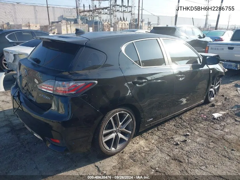 2017 Lexus Ct 200 VIN: JTHKD5BH6H2286755 Lot: 40438476