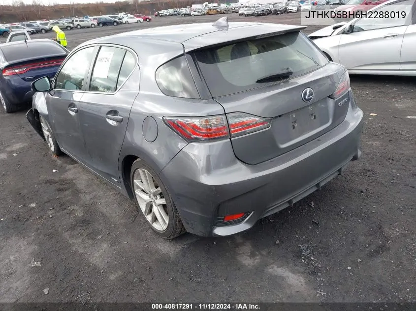 JTHKD5BH6H2288019 2017 Lexus Ct 200H