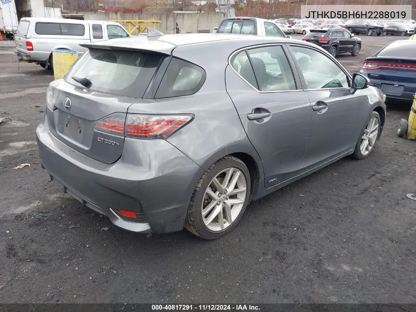 JTHKD5BH6H2288019 2017 Lexus Ct 200H