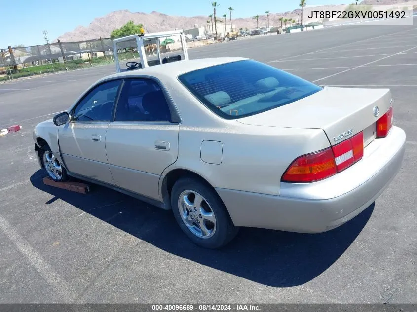 1997 Lexus Es 300 VIN: JT8BF22GXV0051492 Lot: 40096689