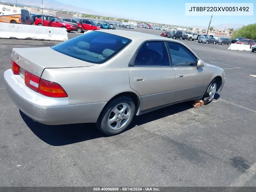 1997 Lexus Es 300 VIN: JT8BF22GXV0051492 Lot: 40096689