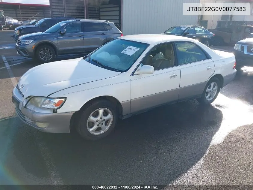 1997 Lexus Es 300 VIN: JT8BF22G0V0077583 Lot: 40822932