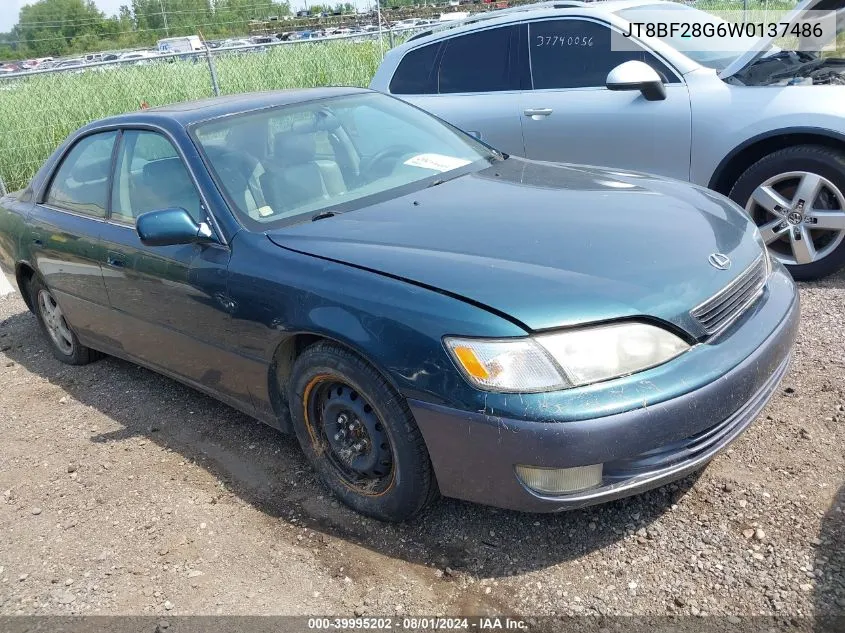 1998 Lexus Es 300 VIN: JT8BF28G6W0137486 Lot: 39995202