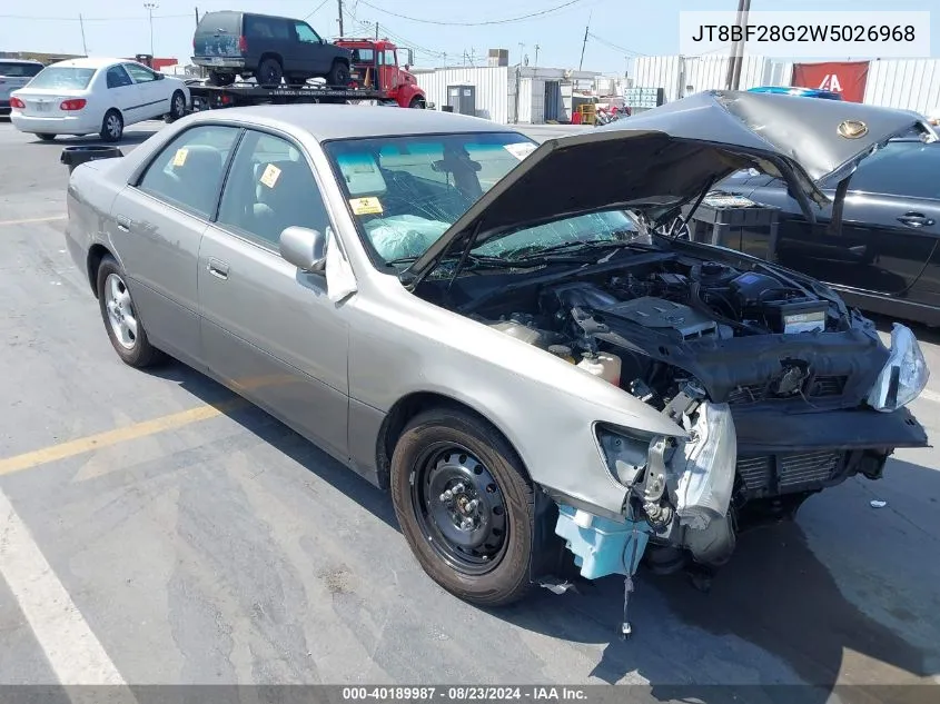 1998 Lexus Es 300 VIN: JT8BF28G2W5026968 Lot: 40189987