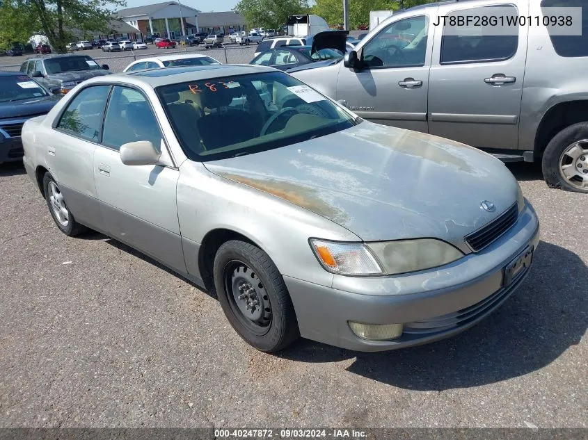 1998 Lexus Es 300 VIN: JT8BF28G1W0110938 Lot: 40247872