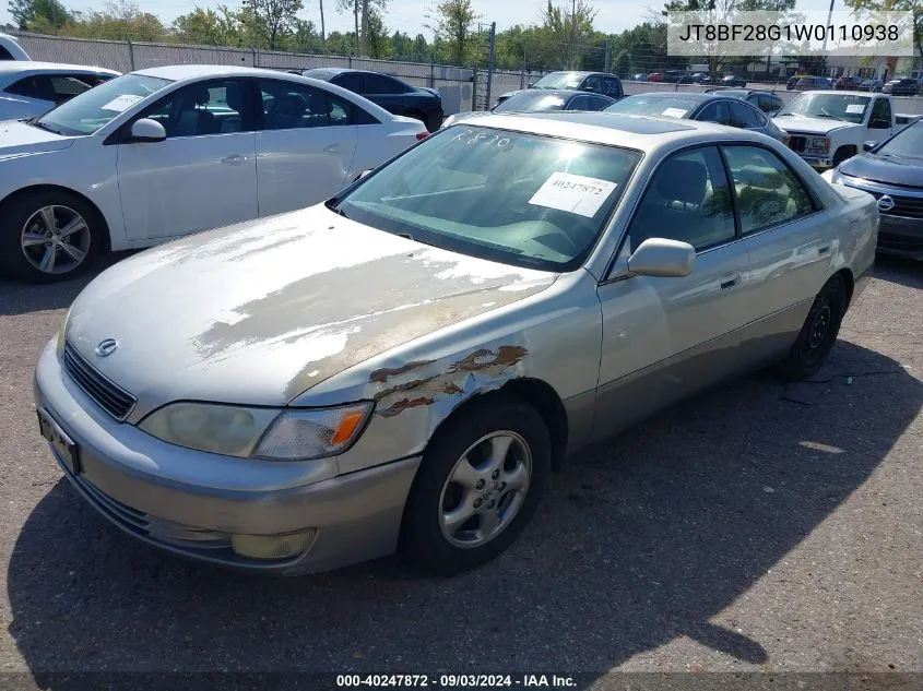 1998 Lexus Es 300 VIN: JT8BF28G1W0110938 Lot: 40247872