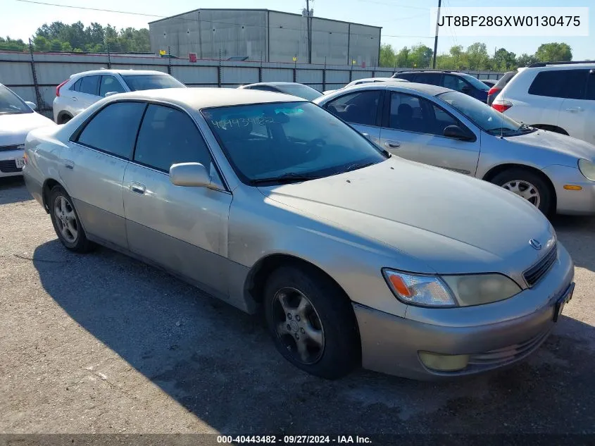 1998 Lexus Es 300 VIN: JT8BF28GXW0130475 Lot: 40443482