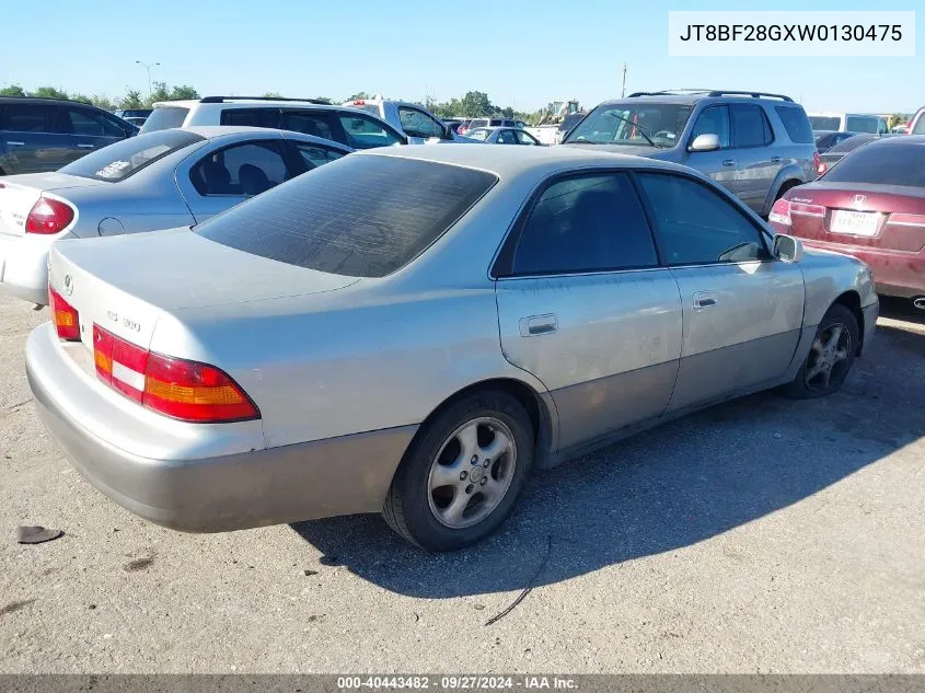 1998 Lexus Es 300 VIN: JT8BF28GXW0130475 Lot: 40443482