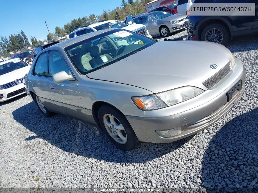 1998 Lexus Es 300 VIN: JT8BF28G5W504437H Lot: 40449086