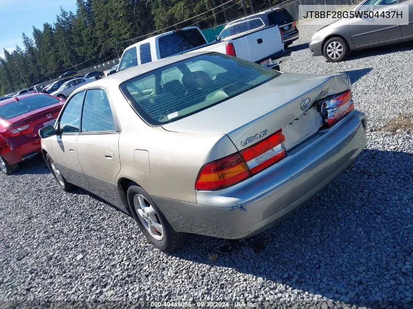 1998 Lexus Es 300 VIN: JT8BF28G5W504437H Lot: 40449086