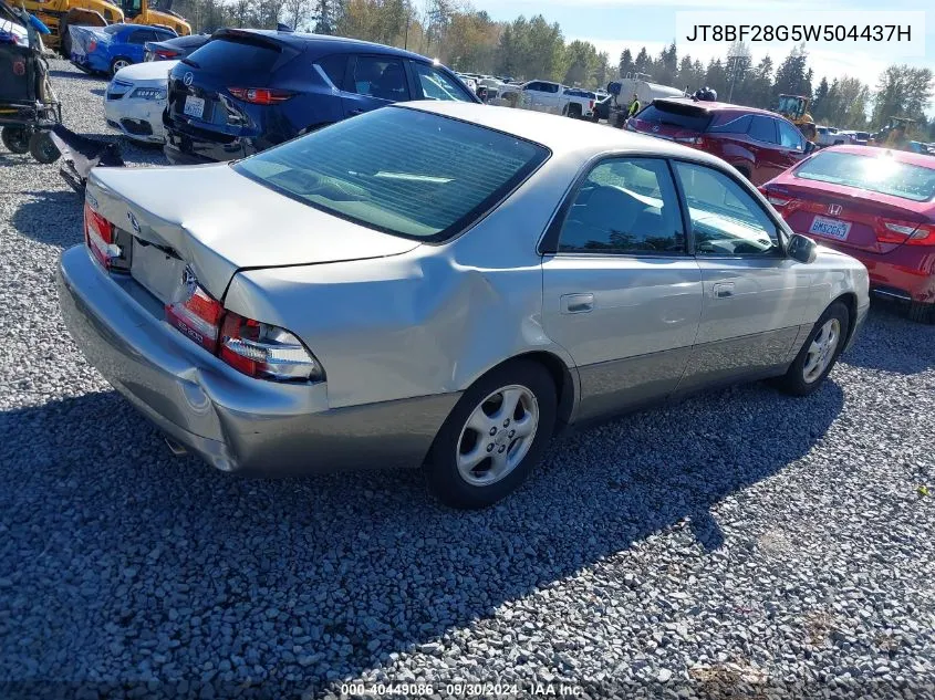 1998 Lexus Es 300 VIN: JT8BF28G5W504437H Lot: 40449086